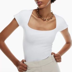 Aritzia Babaton Contour Squareneck Shortsleeve Bodysuit